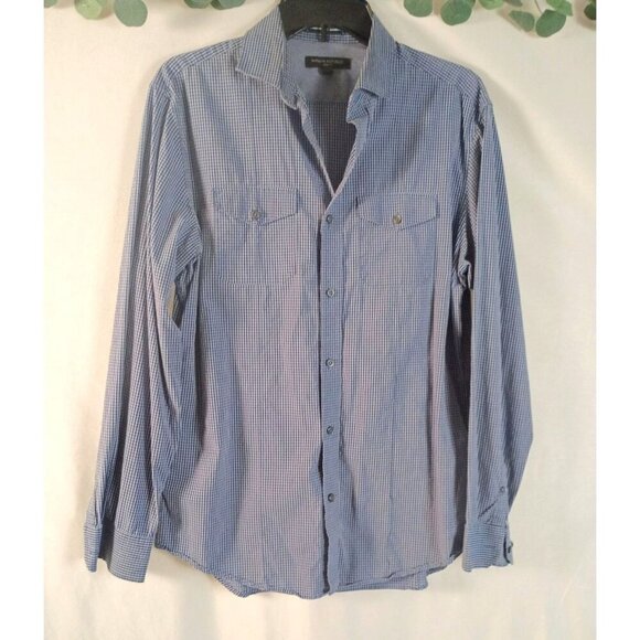 Banana Republic Slim Fit Blue Button-Up Shirt Men’s M Cotton Blend Long Sleeve - Picture 1 of 5
